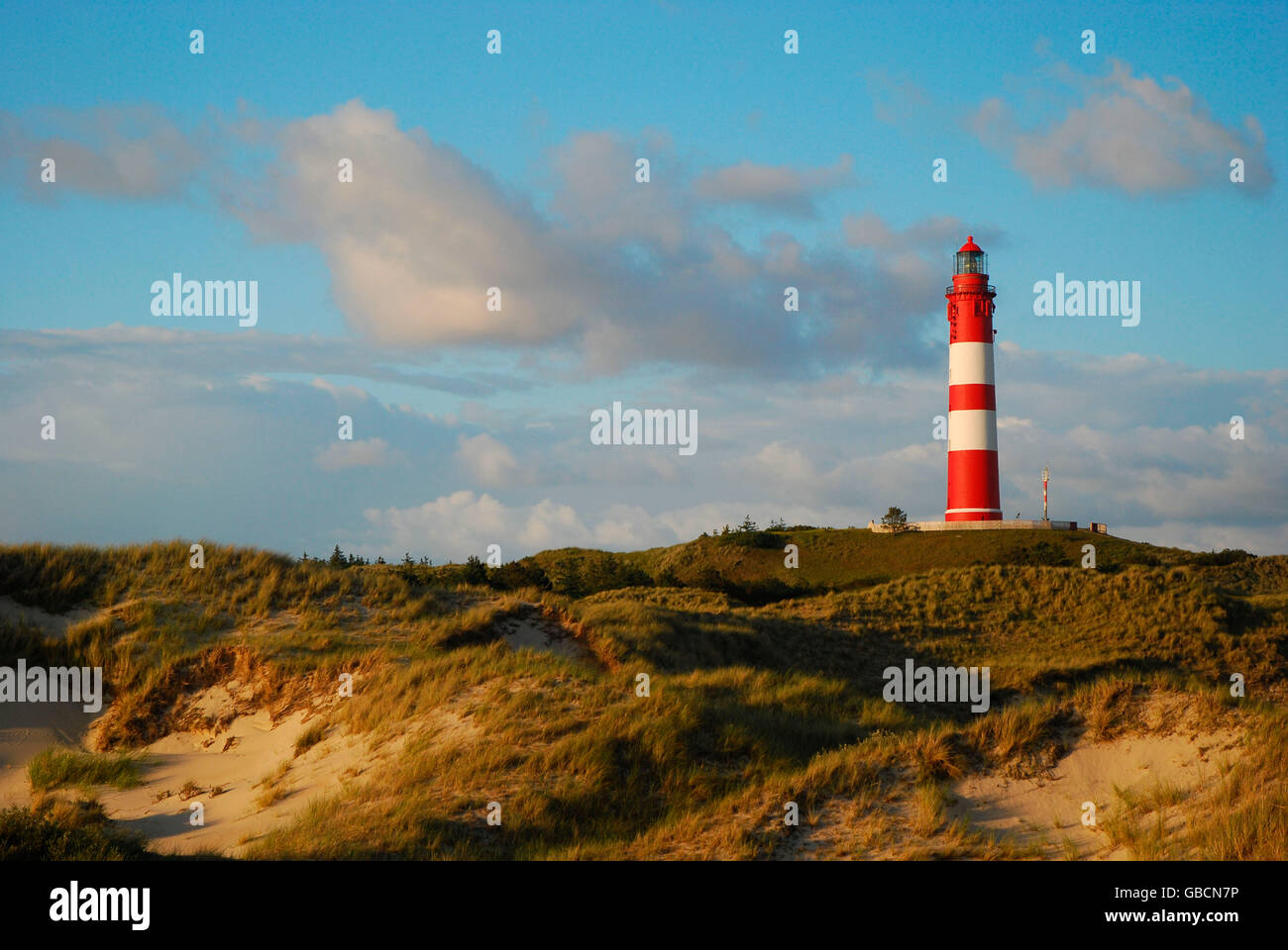 Seezeichen, Leuchtturm, Leuchtfeuer, Insel Amrum, Schleswig-Holstein, Deutschland Stock Photo