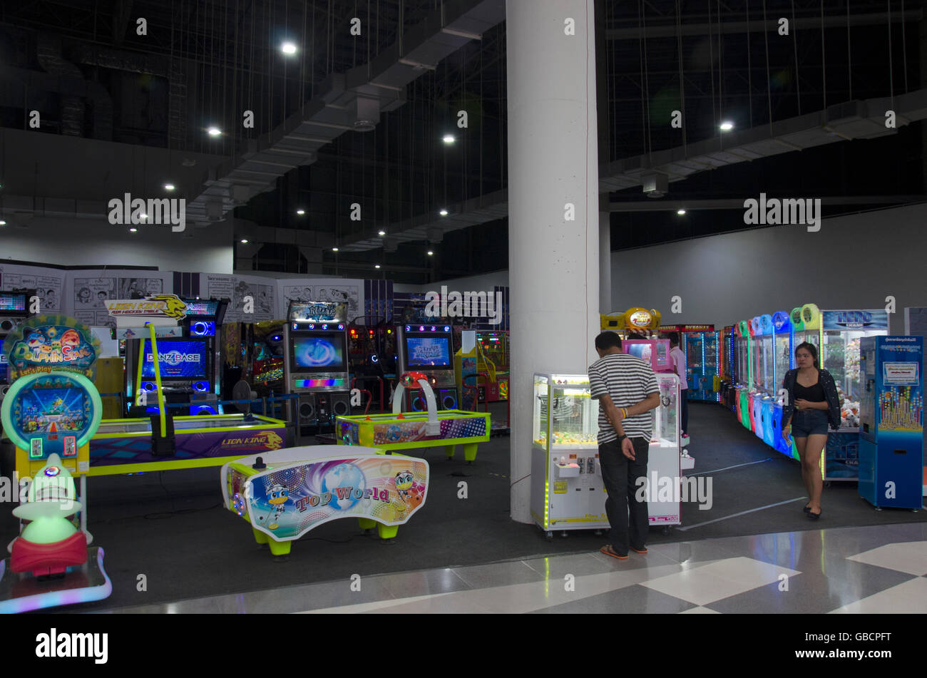 Thai people playing game in game center at shopping mall on June 20 ...