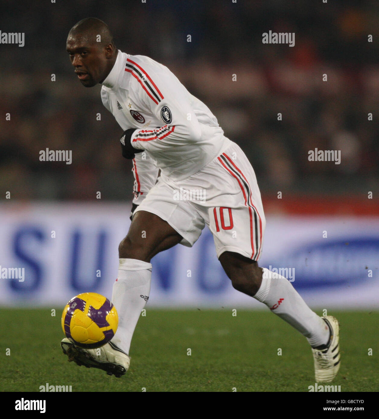 AC Milan's Clarence Seedorf against Roma in Italian Serie A game at the Olympic Stadium, Rome, Sunday 11 January 2009: Photo Nick Potts/PA Stock Photo