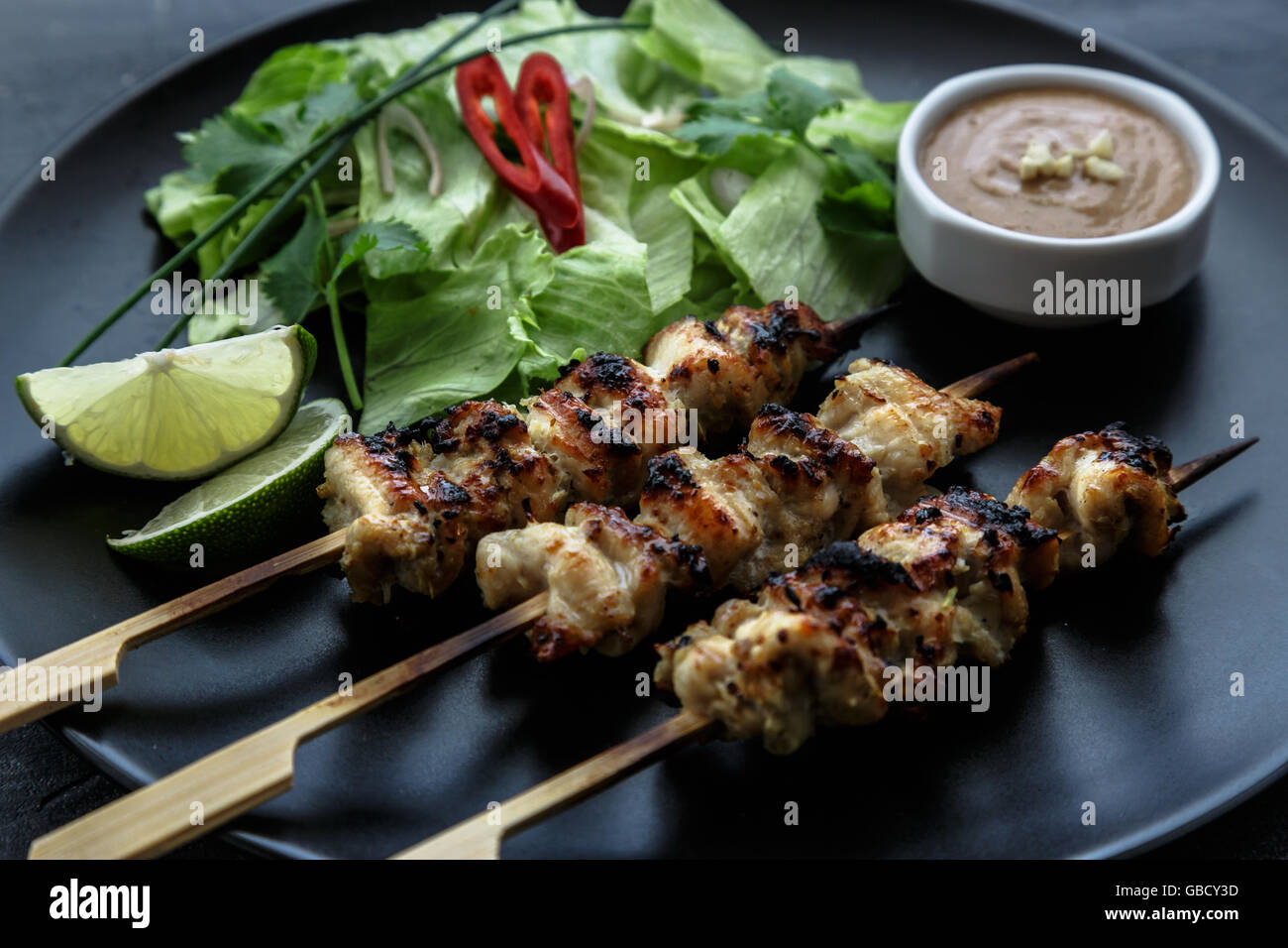 Chicken Satay or Sate Ayam Malaysian famous food. Satay, modern