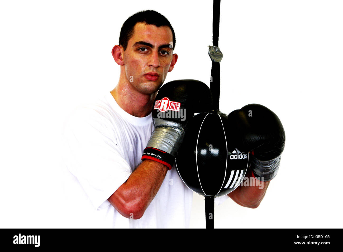 Boxing Trainer Anthony Farnell Arnies Gym Stock Photo Alamy