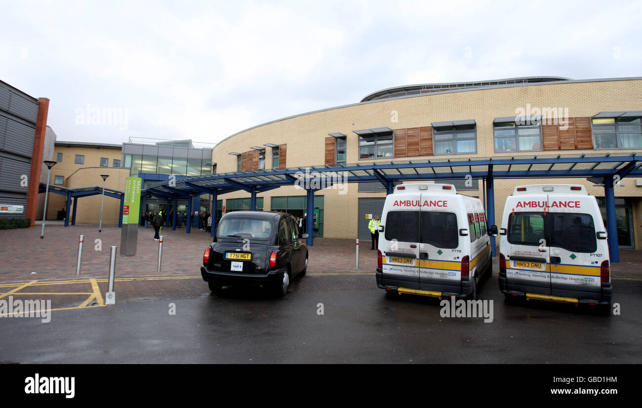 A general view of Queens Hospital in Romford, Essex Stock Photo Alamy