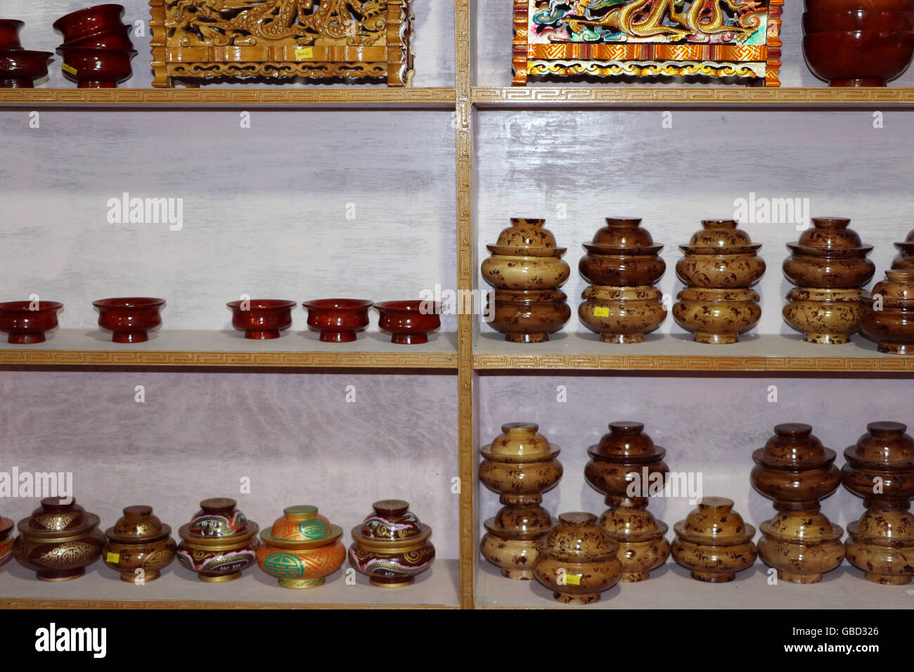 Wooden Handicraft items Stock Photo Alamy