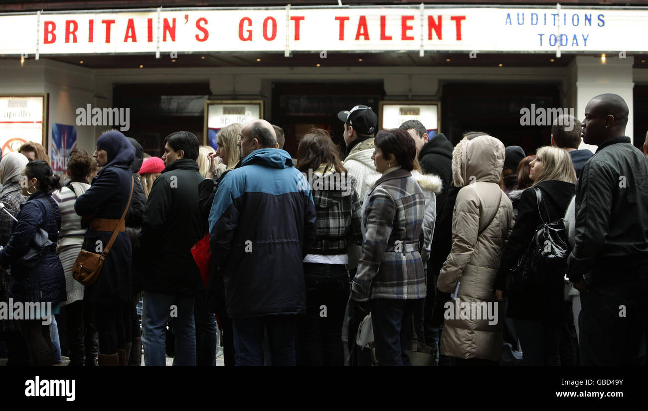 Britain's Got Talent Auditions London. Hopefuls queue at the open