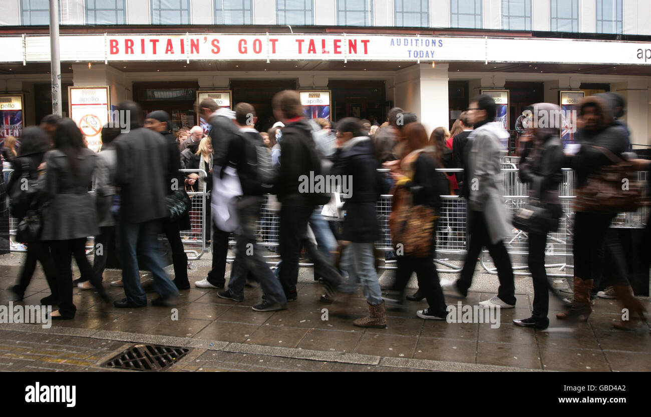 Britain's Got Talent Auditions London. Hopefuls queue at the open