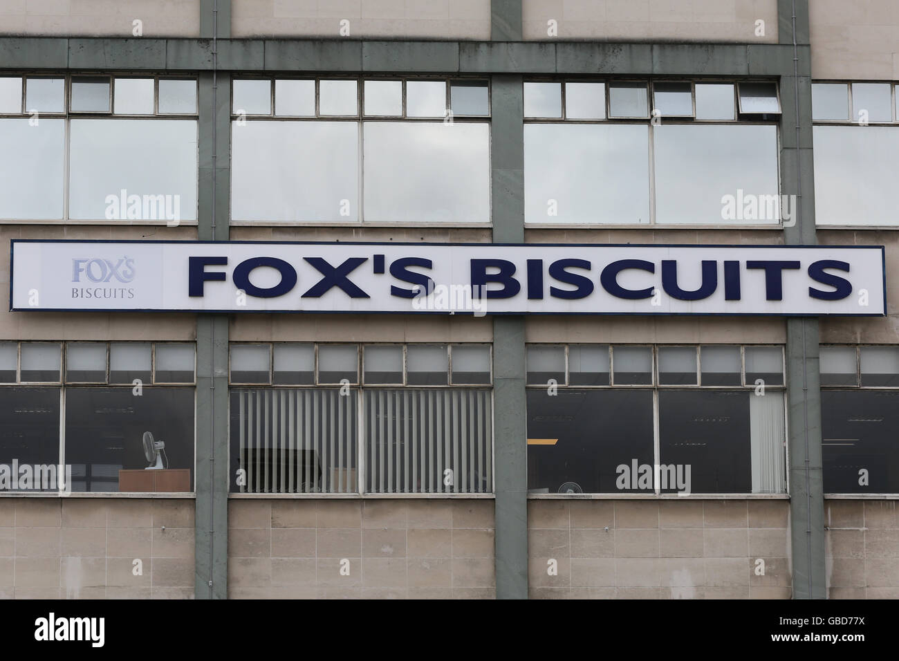 The Fox's Biscuits headquarters on Whitaker Street in Batley, West Yorkshire. Stock Photo