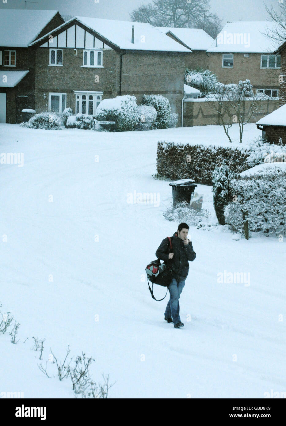 A Lone Pedestrian Walks Along Weggs Farm Road Stock Photos Amp A Lone Pedestrian Walks Along Weggs