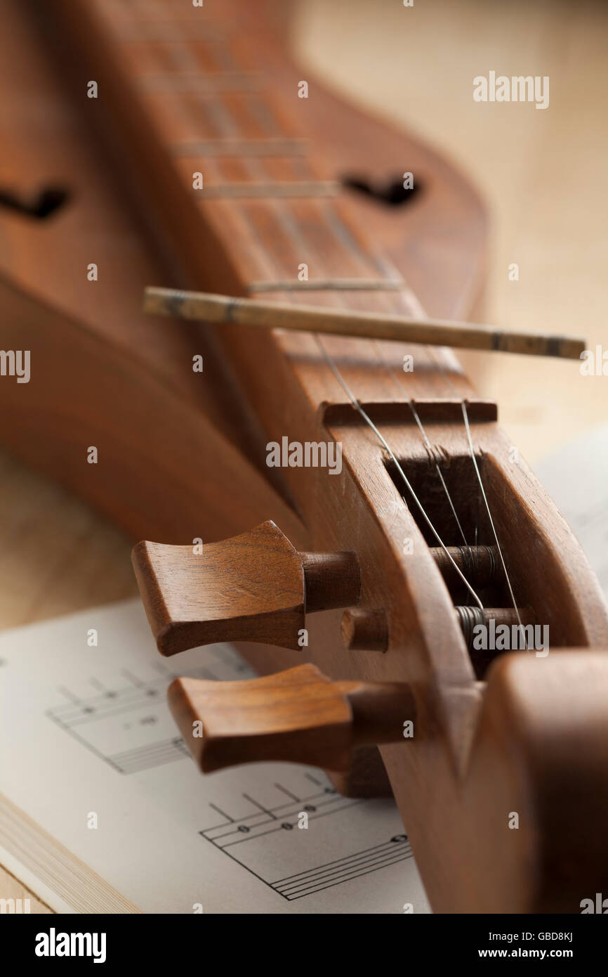 Appalachian mountain dulcimer instrument close up Stock Photo