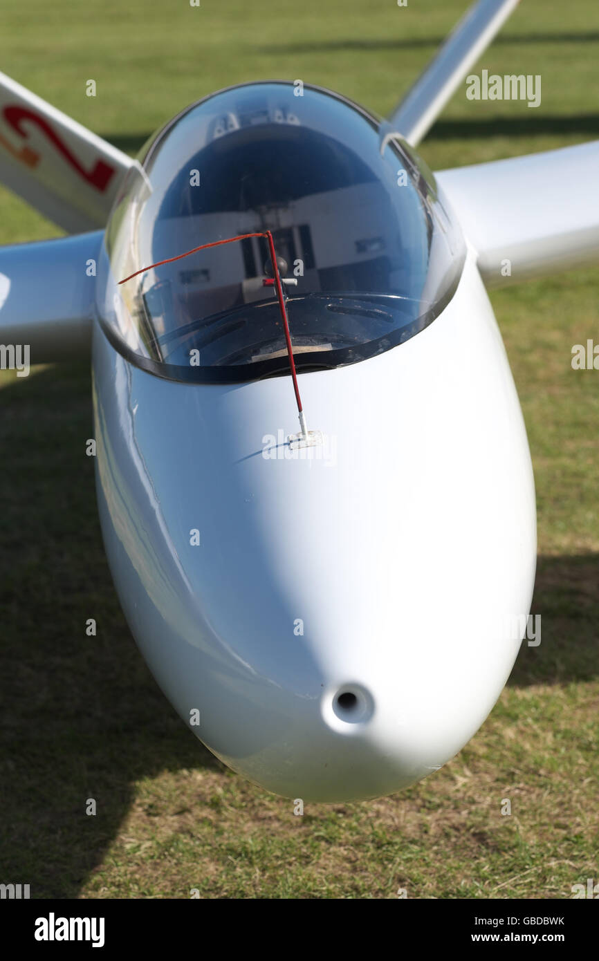 Schempp Hirth SHK-1 glider built in 1967 features an unusual V tail design Stock Photo