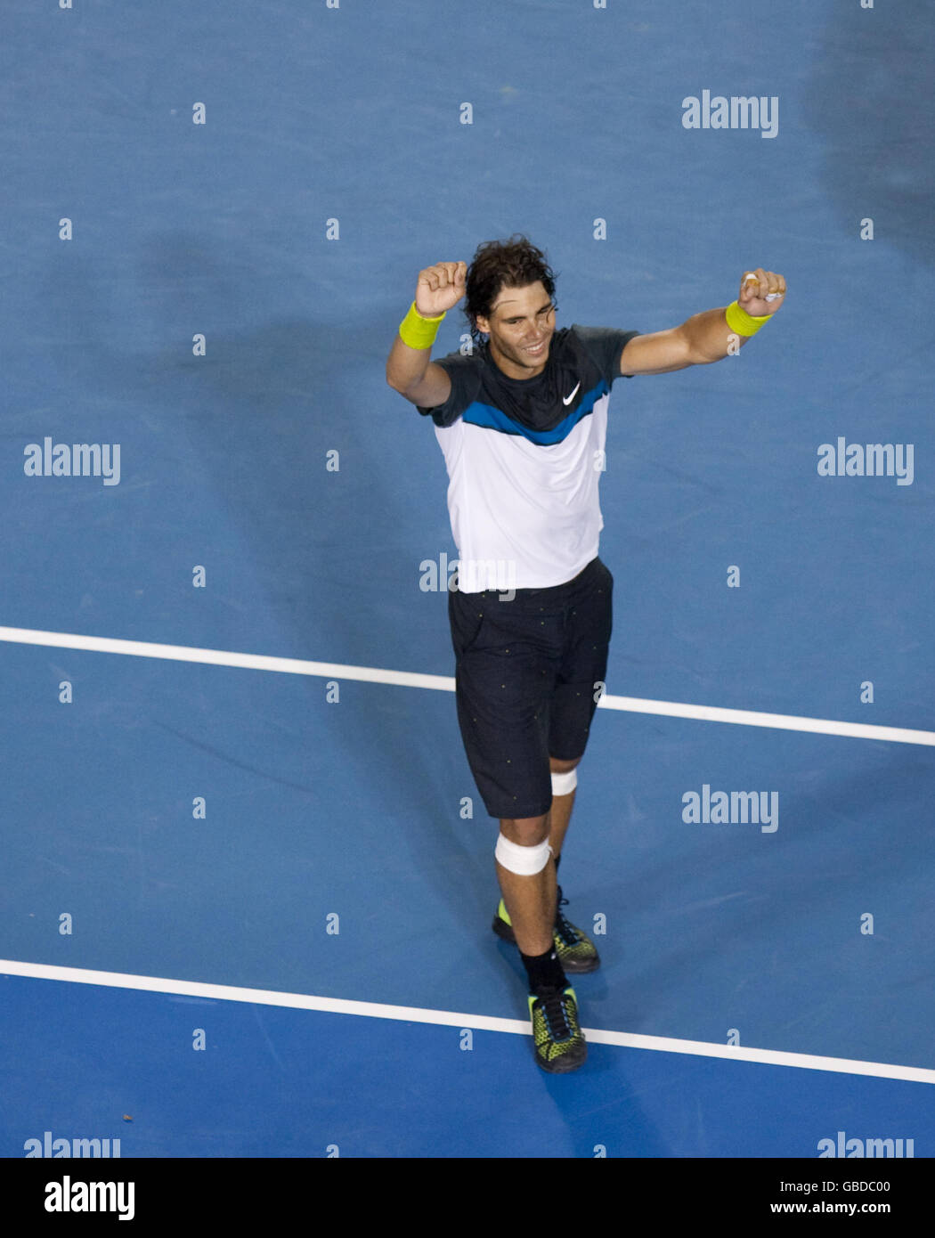 Spain's Rafael Nadal celebrates winning the Australian Open Mens Final