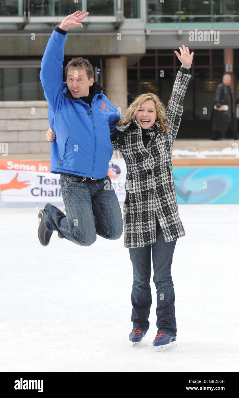 Nicky Slater and Gemma Bissix ice skate for the Sense Annual Charity