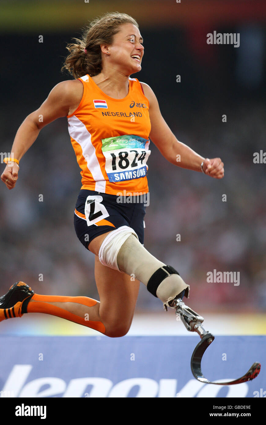 Netherland's Annette Roozen during the Women's 100m T42 Final Stock ...