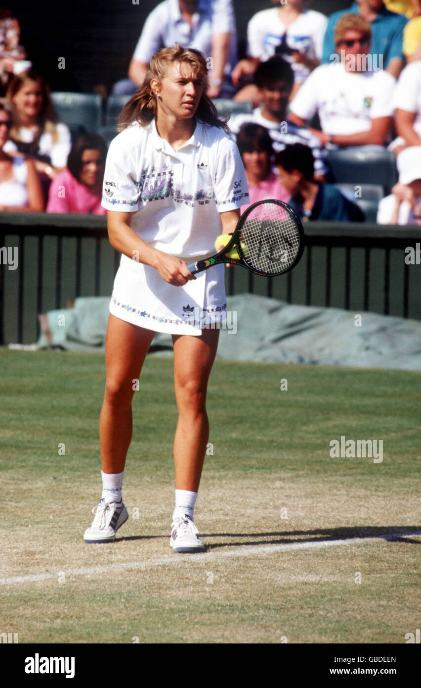 Tennis - Wimbledon Championships - Ladies' Singles - Final - Steffi Graf v Martina Navratilova Stock Photo