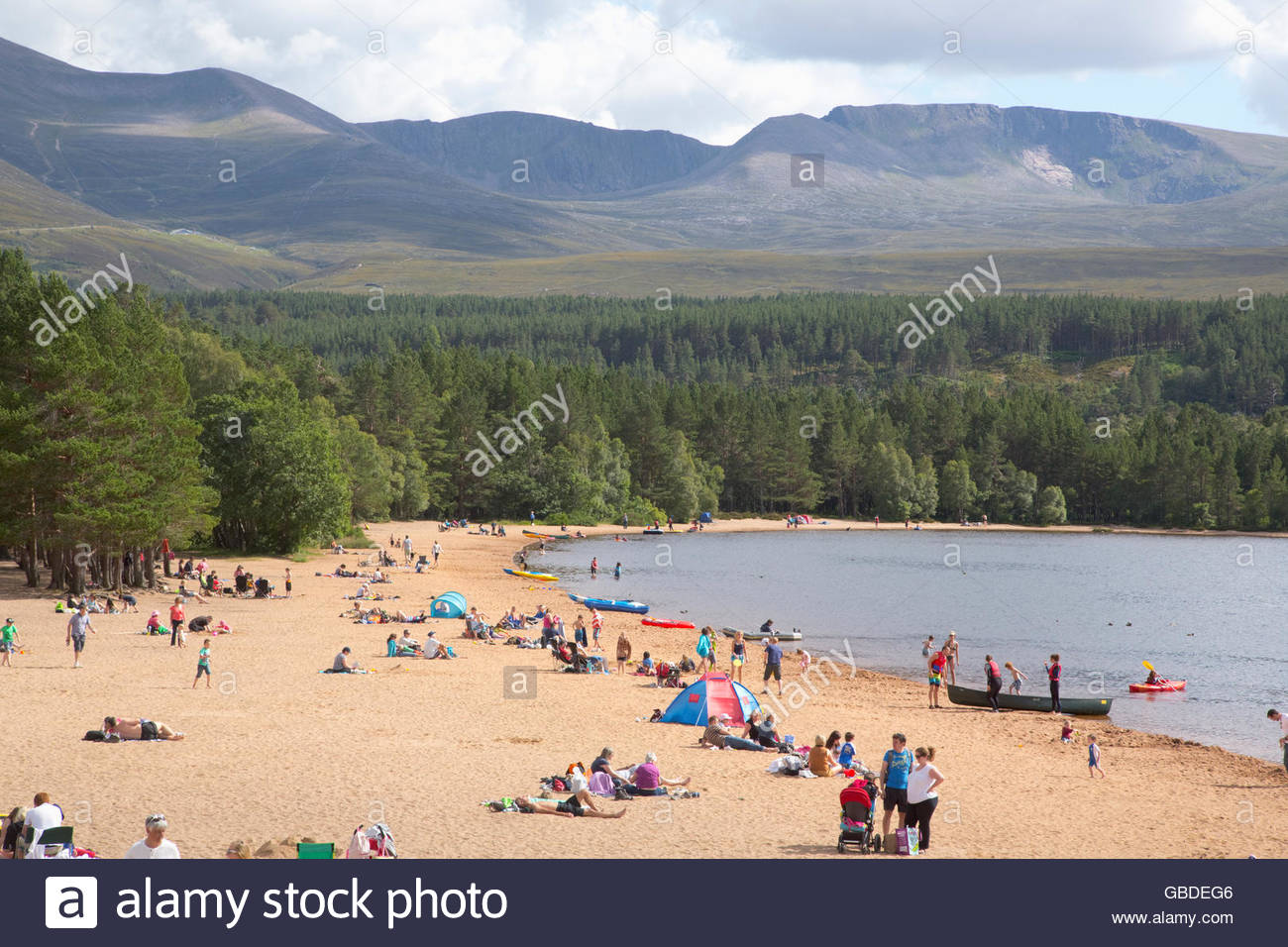 Loch Morlich Cairngorm Mountains Glenmore High Resolution Stock