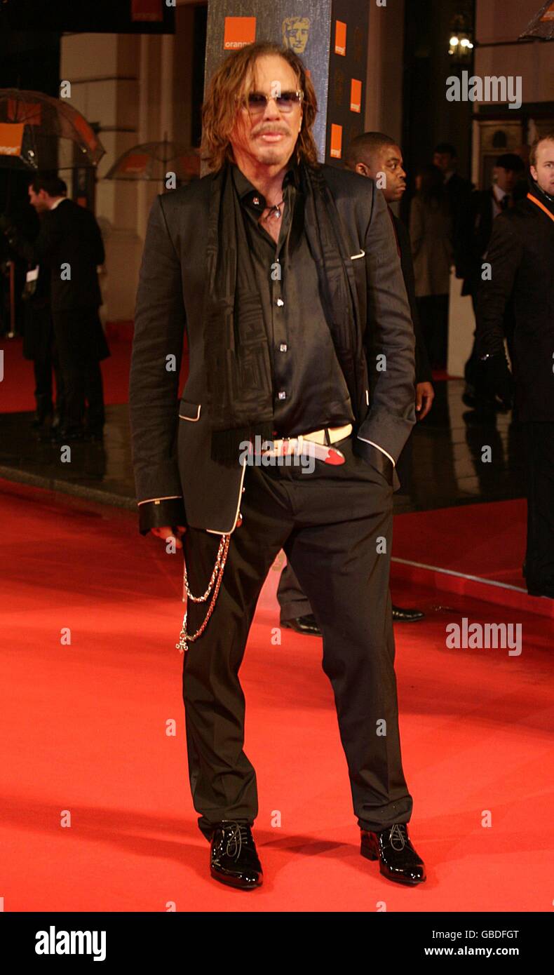Mickey Rourke arriving for the 2009 British Academy Film Awards at the ...