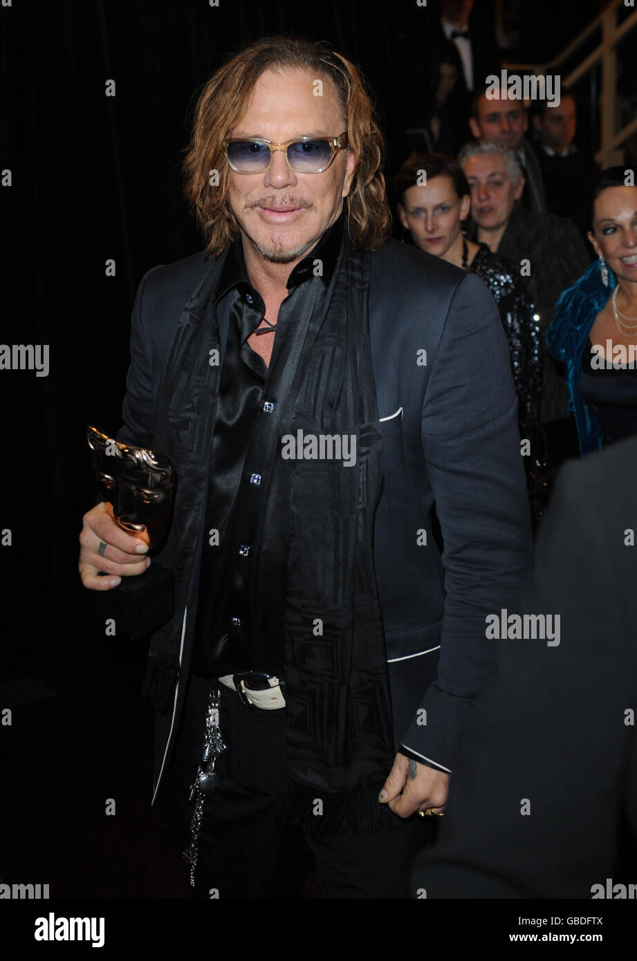 Mickey Rourke with his BAFTA award during The Grosvenor BAFTA after ...