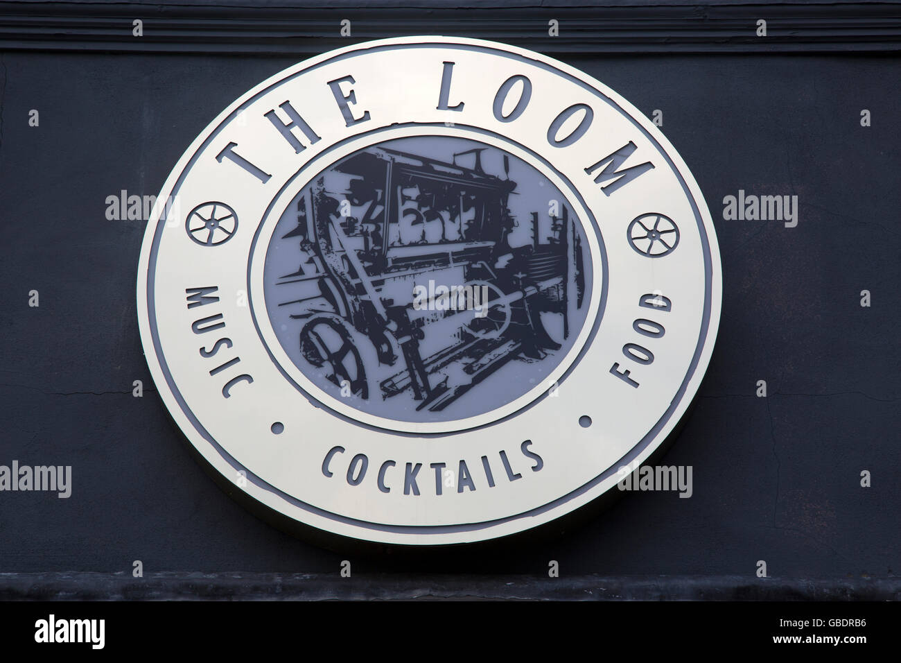 Loom Bar Sign; Nottingham; England; UK Stock Photo