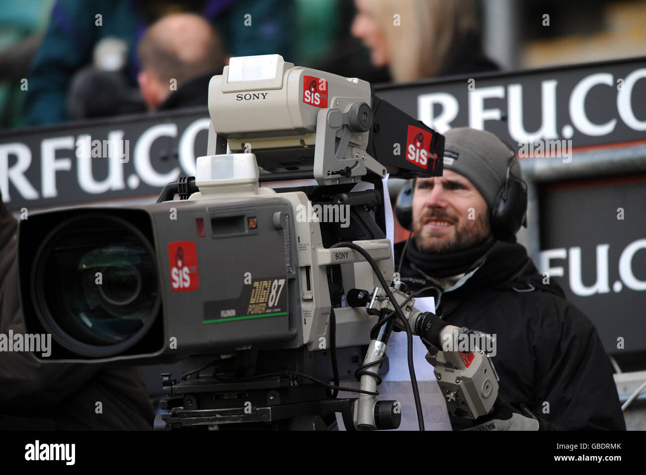 Rugby six sony tv media sis television camera tv digital bbc hi-res stock photography and images