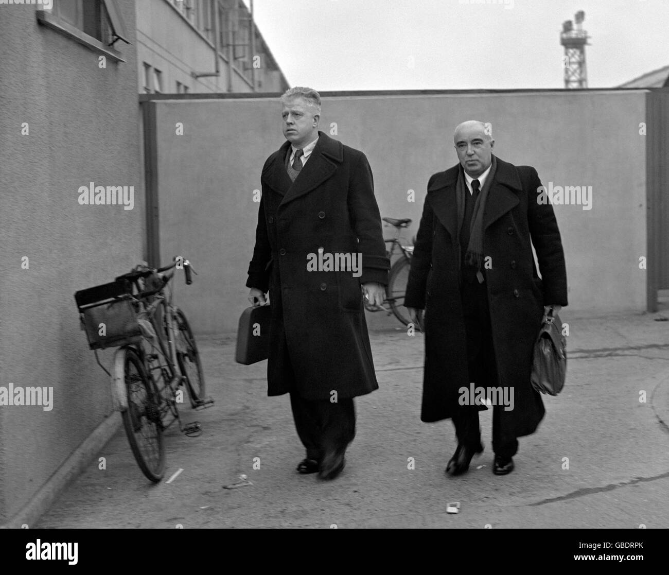 Mr Harry Pollitt (right), the 60 year old Chairman of the British Communist Party. Stock Photo