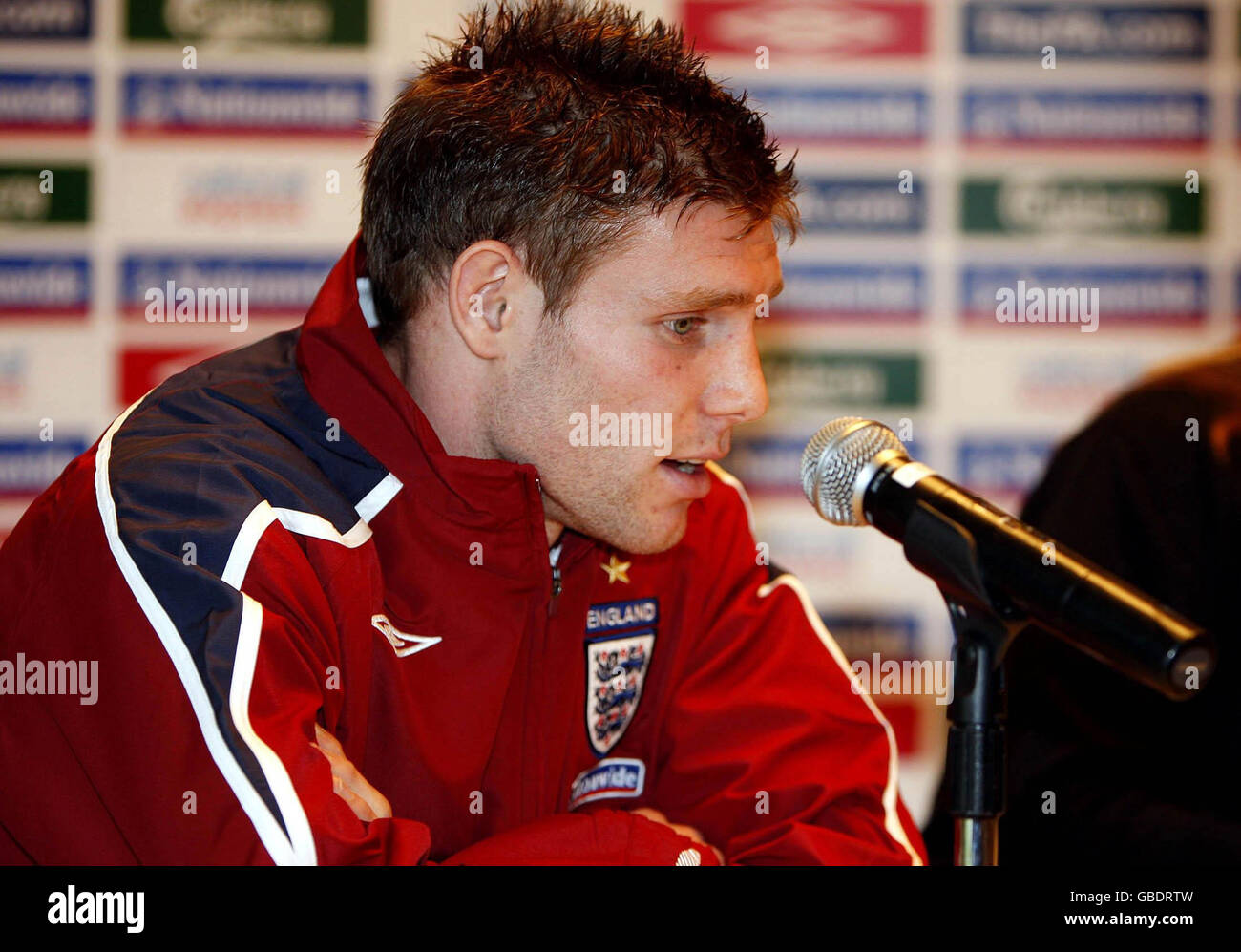 England's James Milner during a press conference at The Grove Hotel, Hertfordshire. Stock Photo