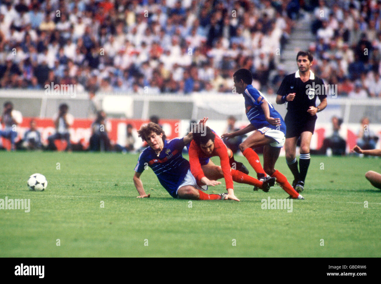 Soccer European Championships 1984 Final France v Spain Stock