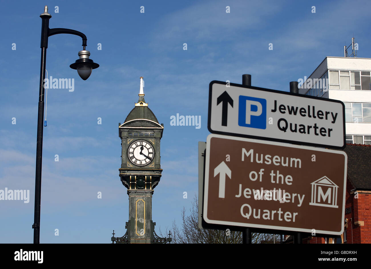 Jewellery Quarter Birmingham. A general view of the Chamberlain Clock