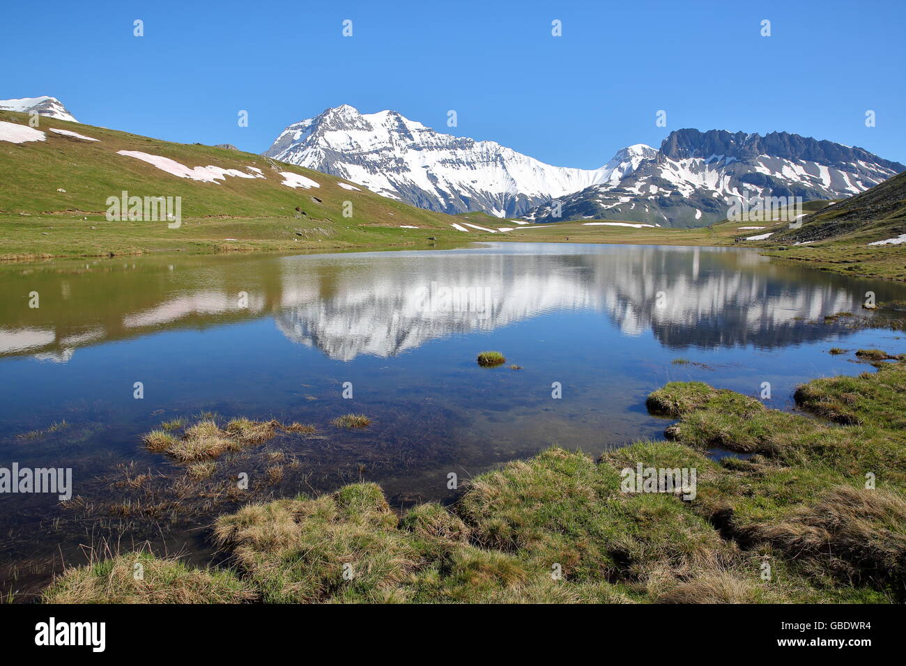 3 summits: Grande Casse, Grande Motte and Pointes de Pierre Brune, Vanoise National Park, Northern Alps, Savoie, France Stock Photo