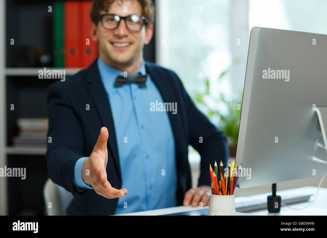 Extend Handshake Hand extended greeting in hi-res stock photography and images - Alamy