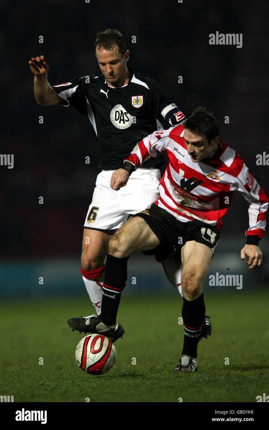 Doncaster Rovers' Paul Heffernan and Bristol City's Louis Carey Stock ...