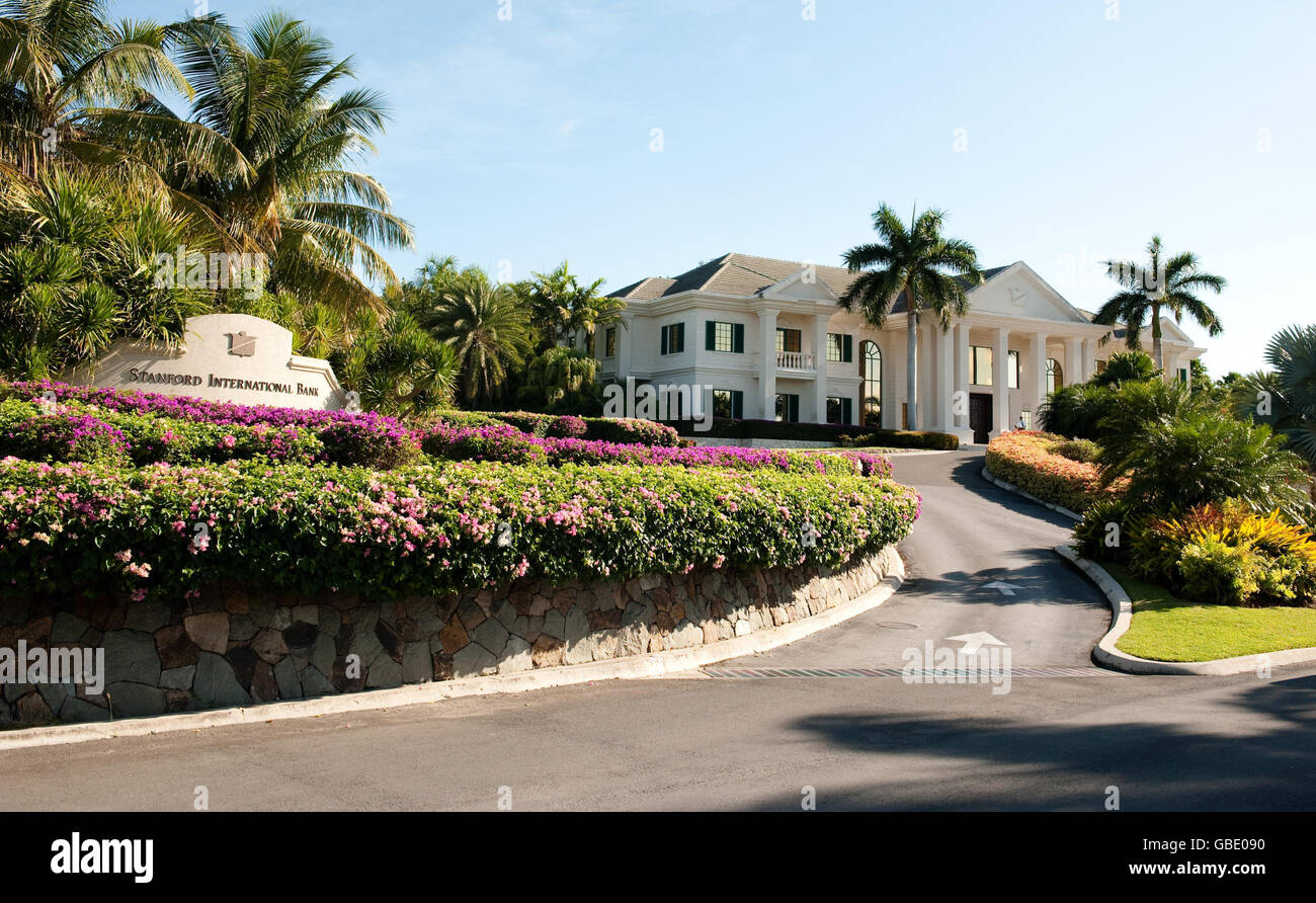 A general view of Stanford International Bank on the Caribbean island