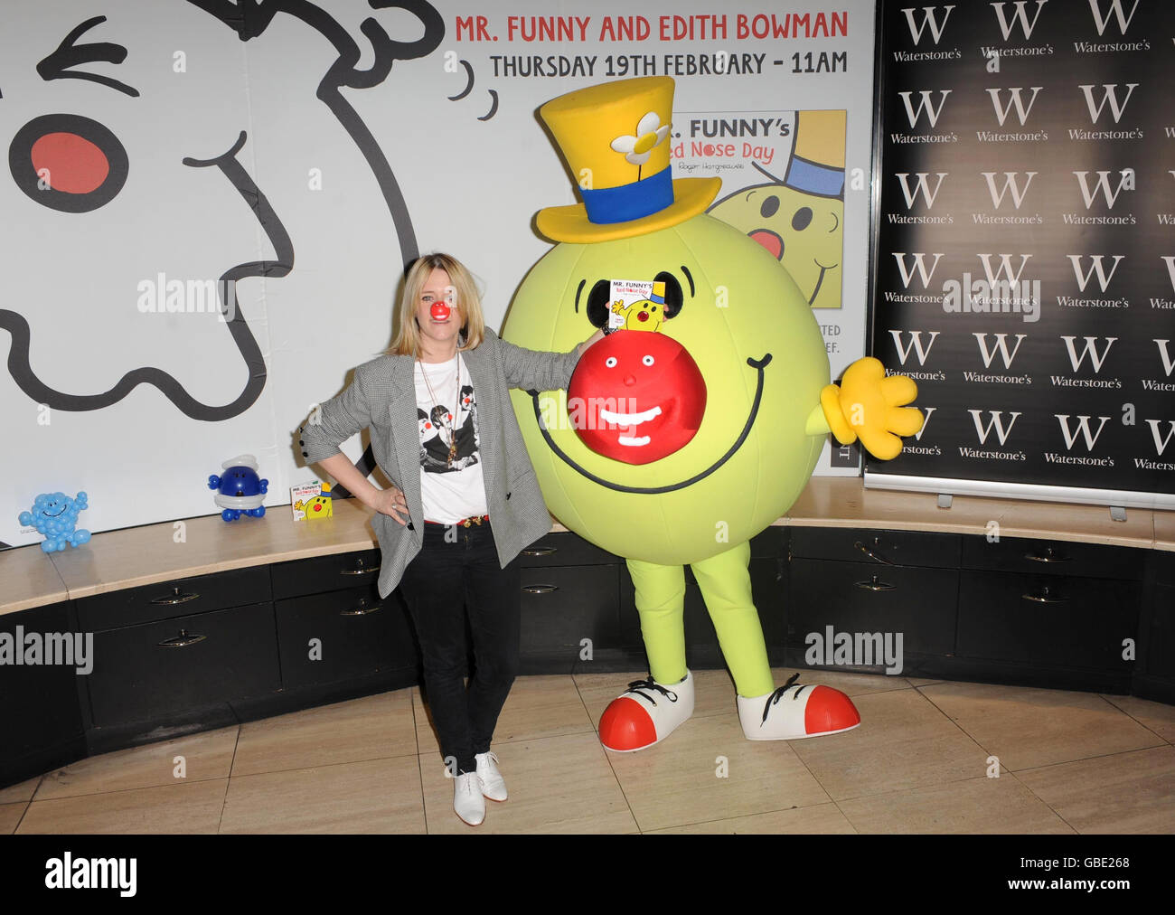 Edith Bowman and Mr Funny launch Mr Funny's Red Nose Day book at