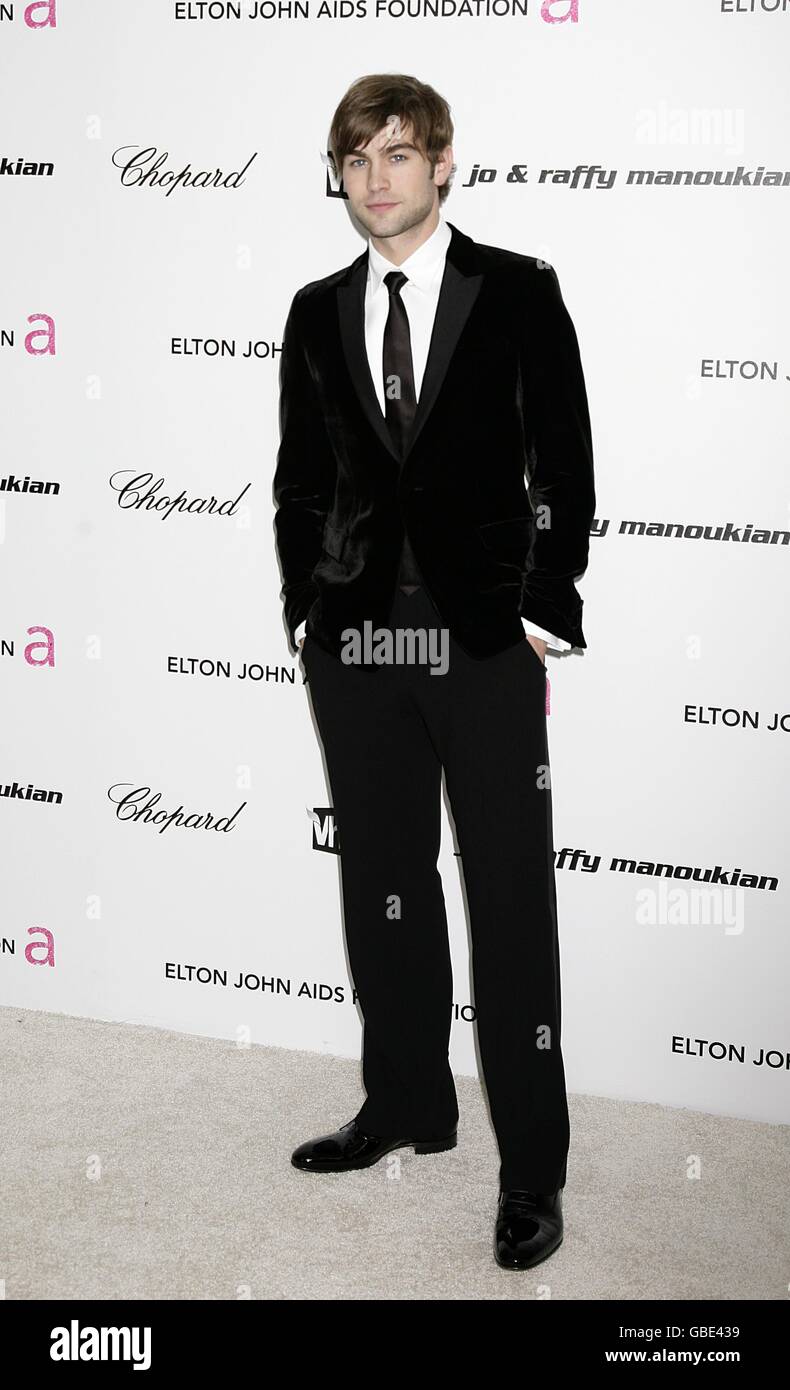Chace Crawford arriving for the 17th annual Elton John AIDS Foundation Party to celebrate the 81st Academy Awards at the Pacific Design Center in Los Angeles. Stock Photo