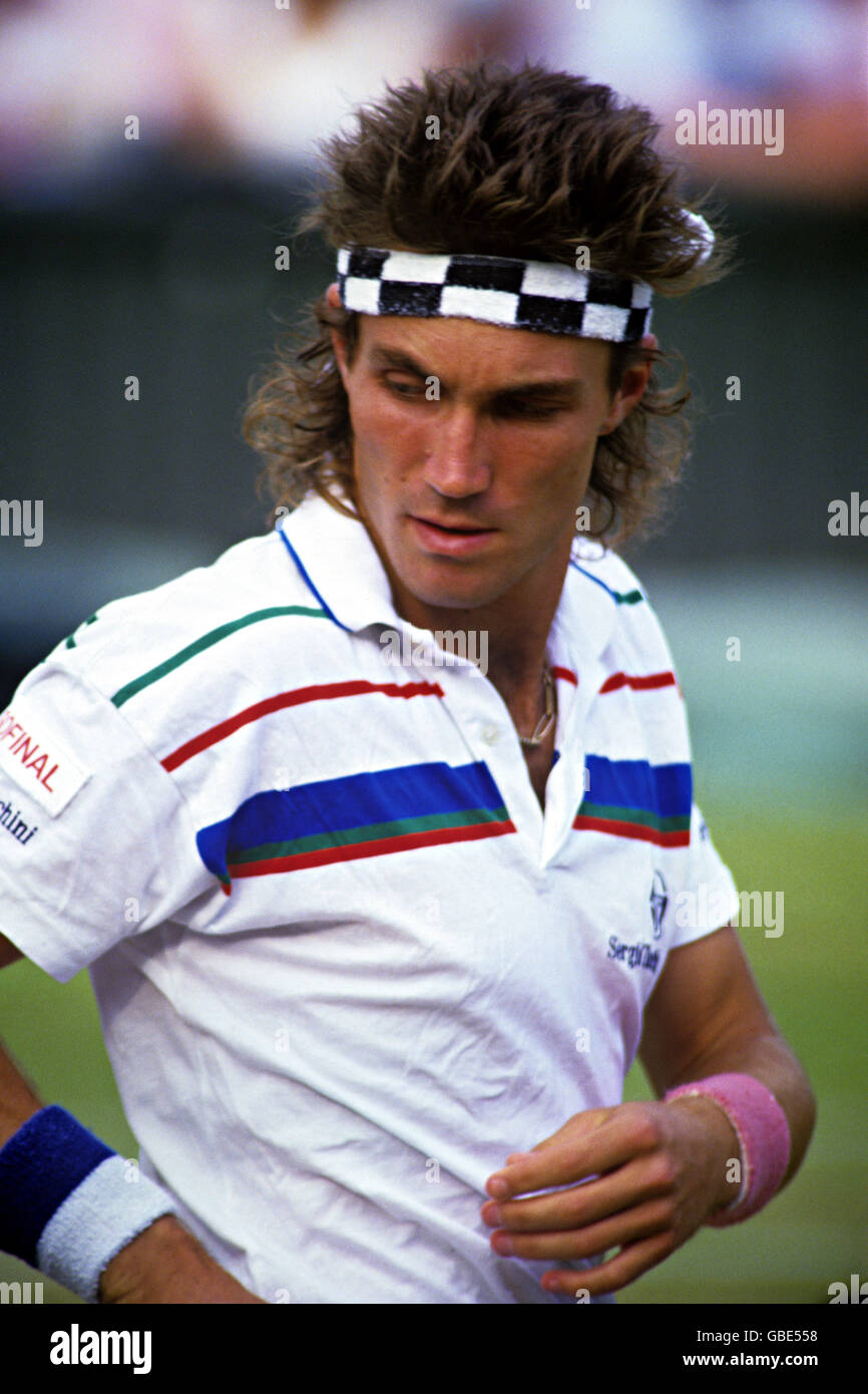 Tennis - Wimbledon Championships - Men's Singles - Final - Pat Cash v Ivan  Lendl - 1987. Pat Cash during his Wimbledon final against Ivan Lendl Stock  Photo - Alamy