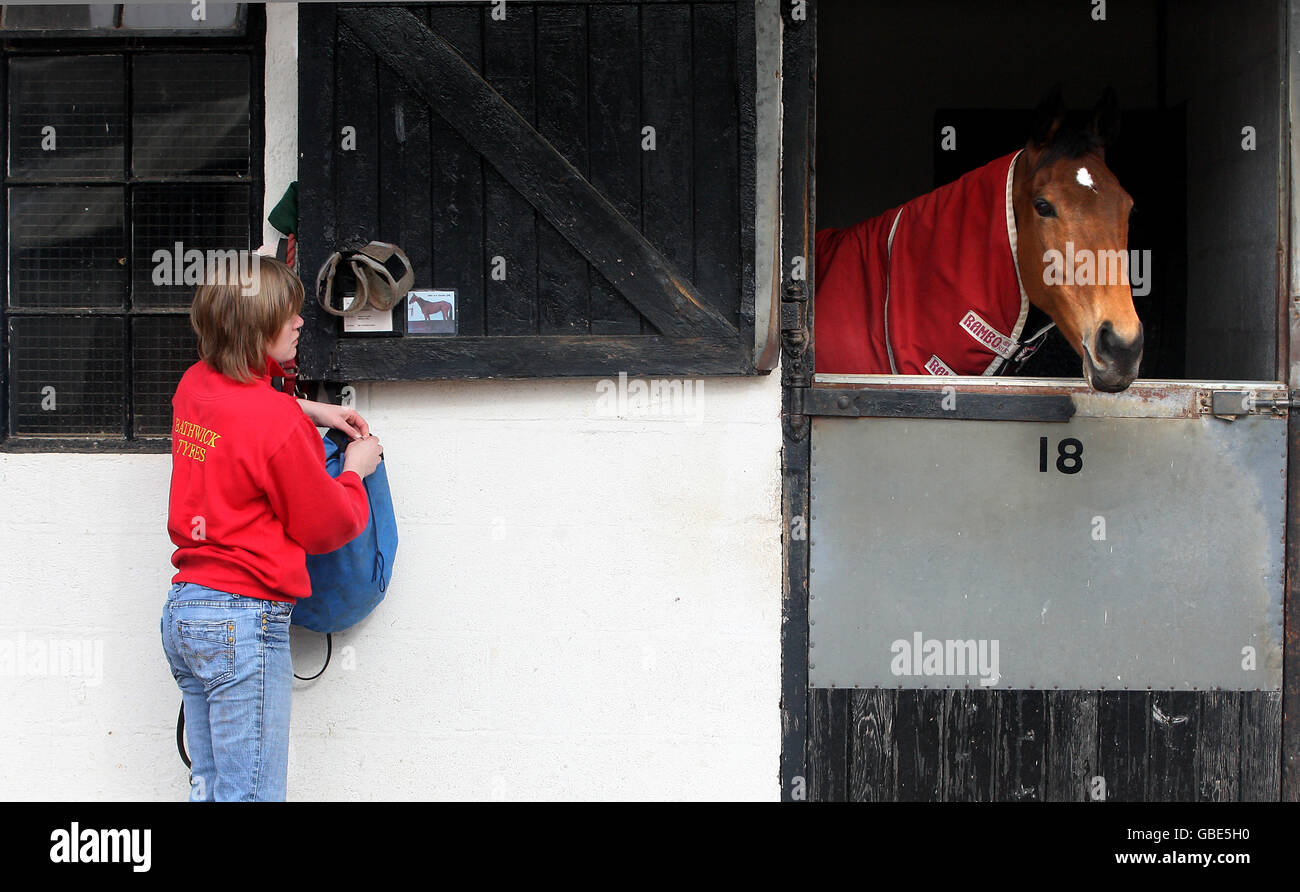 A general view of Pond House Racing Stables in Somerset, home of ...