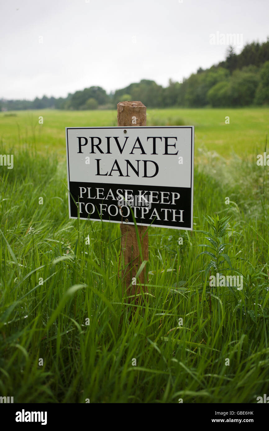 Private Land Sign Stock Photo Alamy