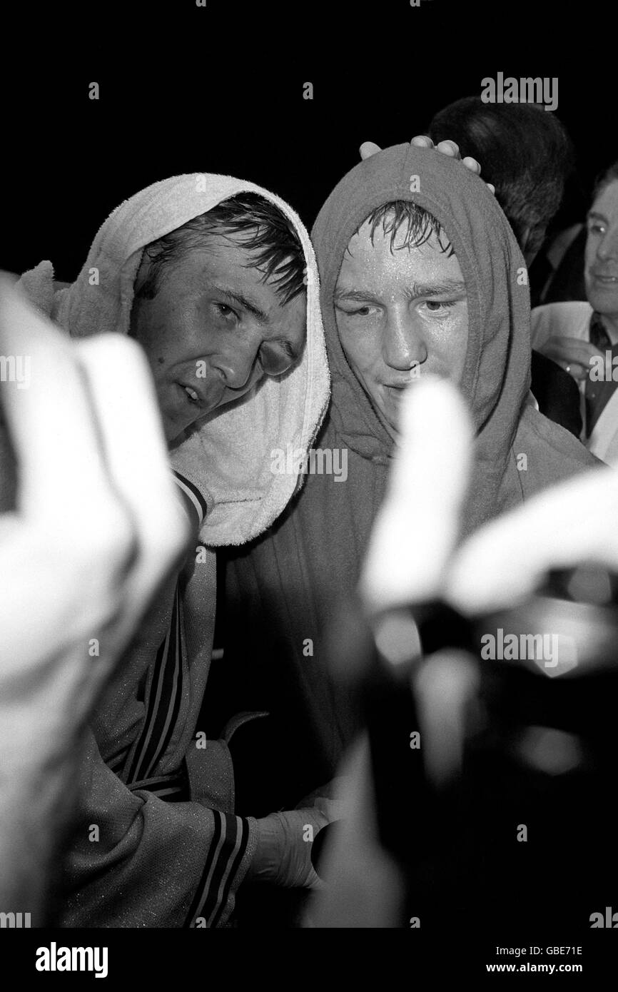 Boxing LightWelterweight Dave "Boy' Green v John Stracey Stock