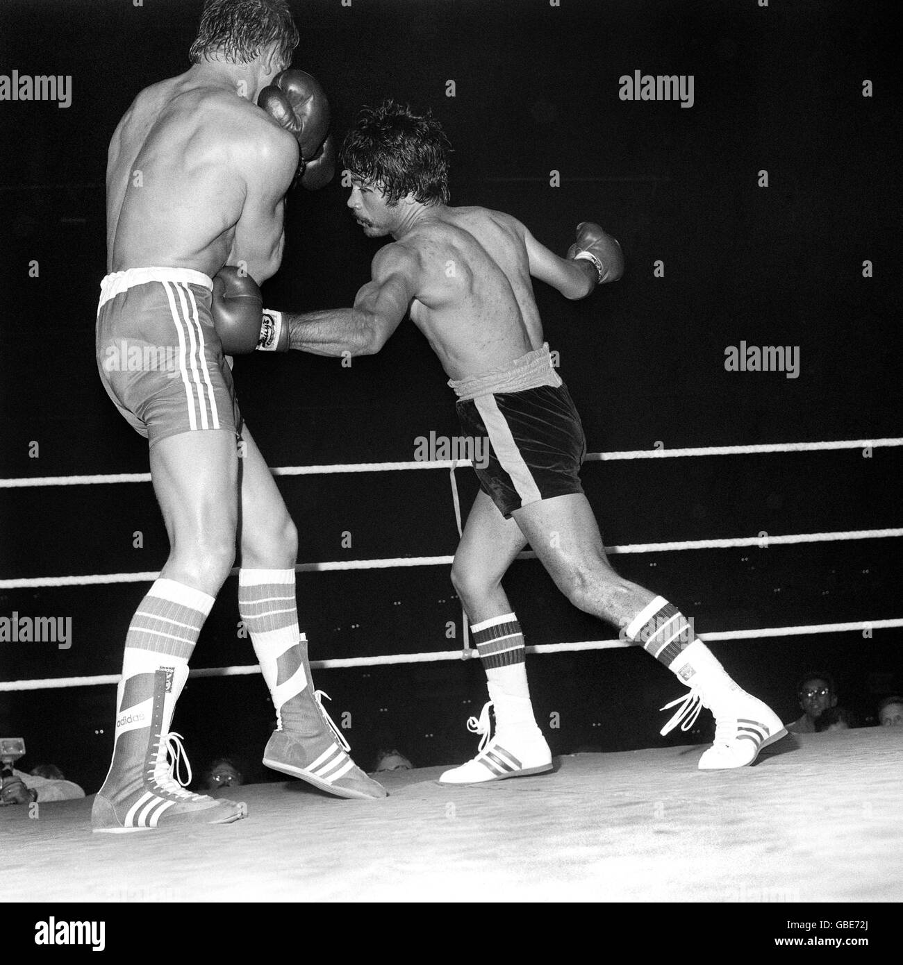 Boxing - Welterweight - World Title Fight - Dave 'Boy' Green v Carlos Palomino - London - 1977 Stock Photo