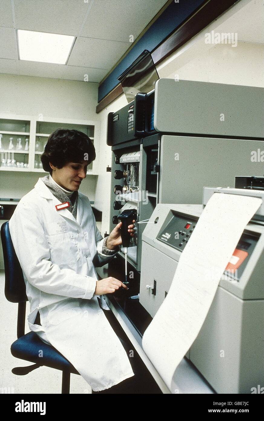 computing / electronics, computer, woman at calculating machine, late 1970s, Additional-Rights-Clearences-Not Available Stock Photo