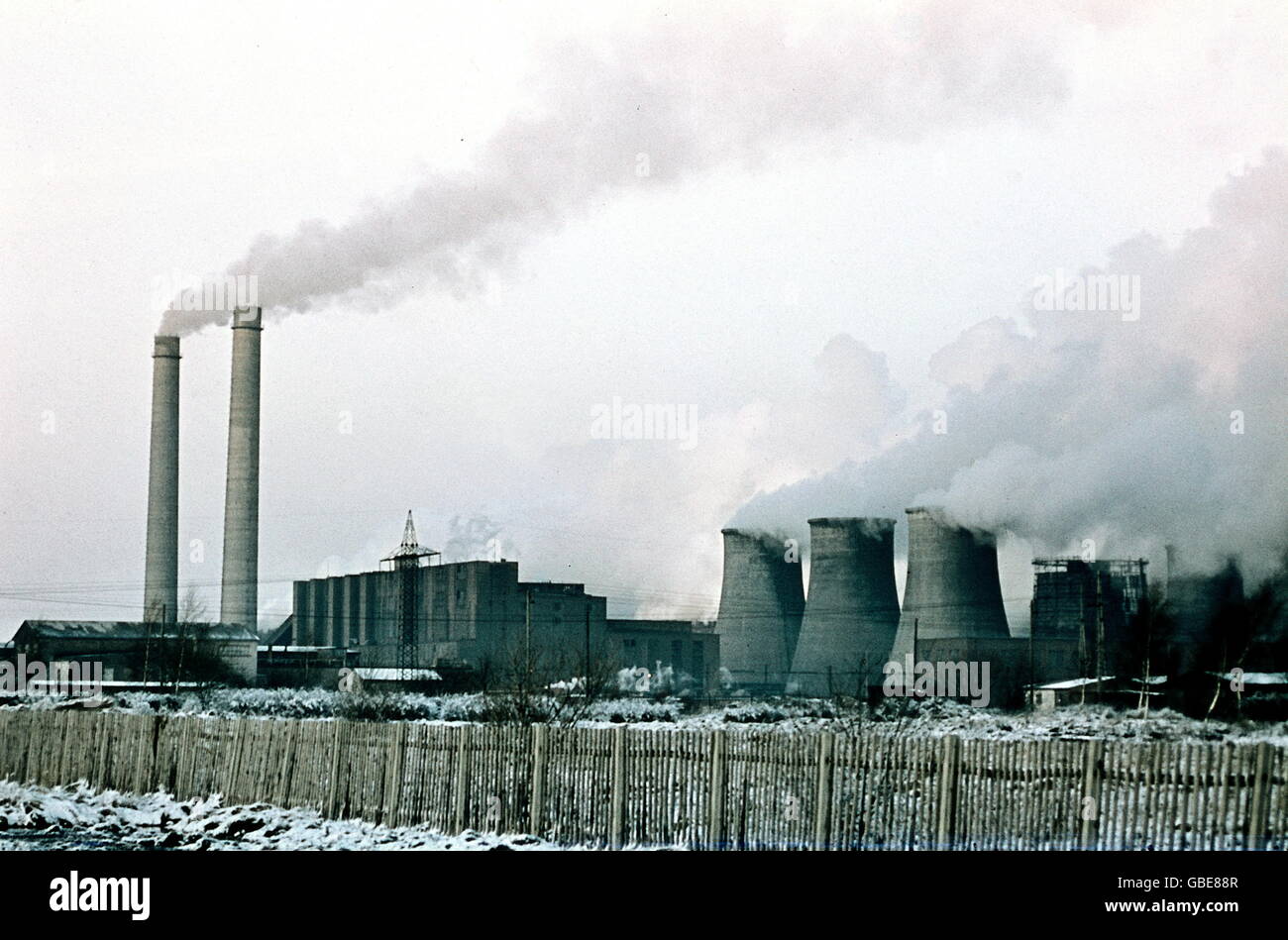 energy, coal, lignite fuelled power station, Espenhain, Leipzig district, GDR, circa 1959, Additional-Rights-Clearences-Not Available Stock Photo