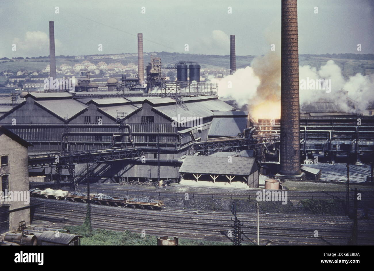 industry, metal industry, smelting, smeltery in Lorraine, 1950s, , Additional-Rights-Clearences-Not Available Stock Photo