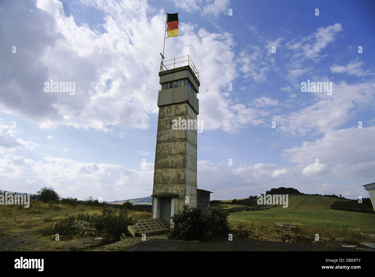 geography / travel, Germany, East-Germany, watchtower the GDR border, Thuringia, 1990, Additional-Rights-Clearences-Not Available Stock Photo