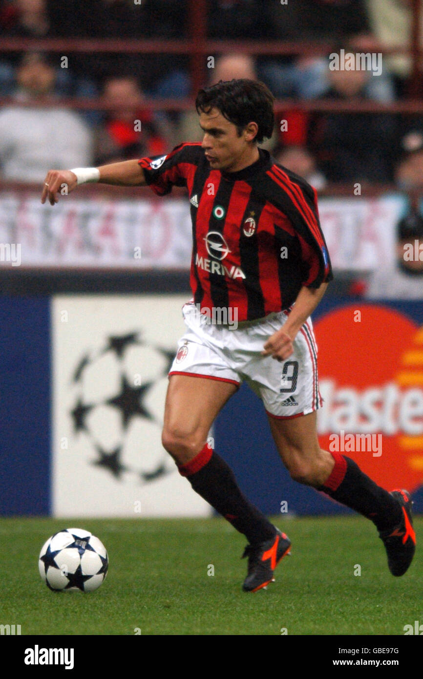 Soccer - UEFA Champions League - Quarter Final - First Leg - AC Milan v Deportivo La Coruna. Filippo Inzaghi, AC Milan Stock Photo
