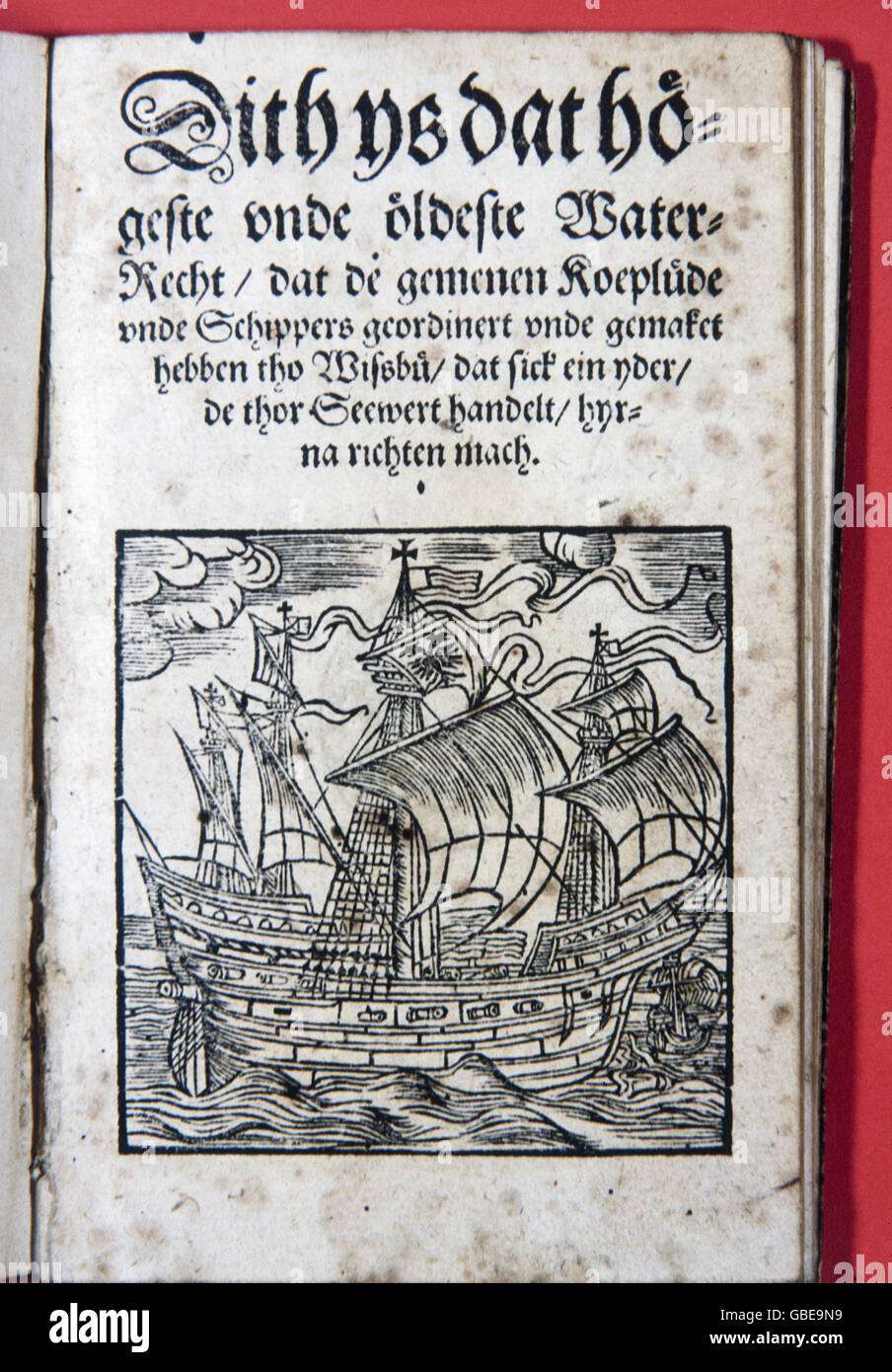 transport / transportation, navigation, maritime law, Visby maritime law, title, print: Johann Ballhorn (circa 1550 - after 1604), Lübeck, 1575, Additional-Rights-Clearences-Not Available Stock Photo