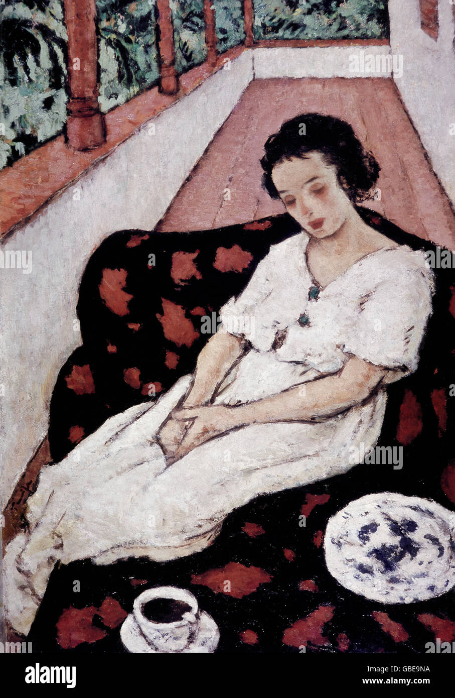 fine arts, Tonitza, Nicolae (1886 - 1940), painting, 'Lying Lady', Museum of Art History, Bucharest, Stock Photo