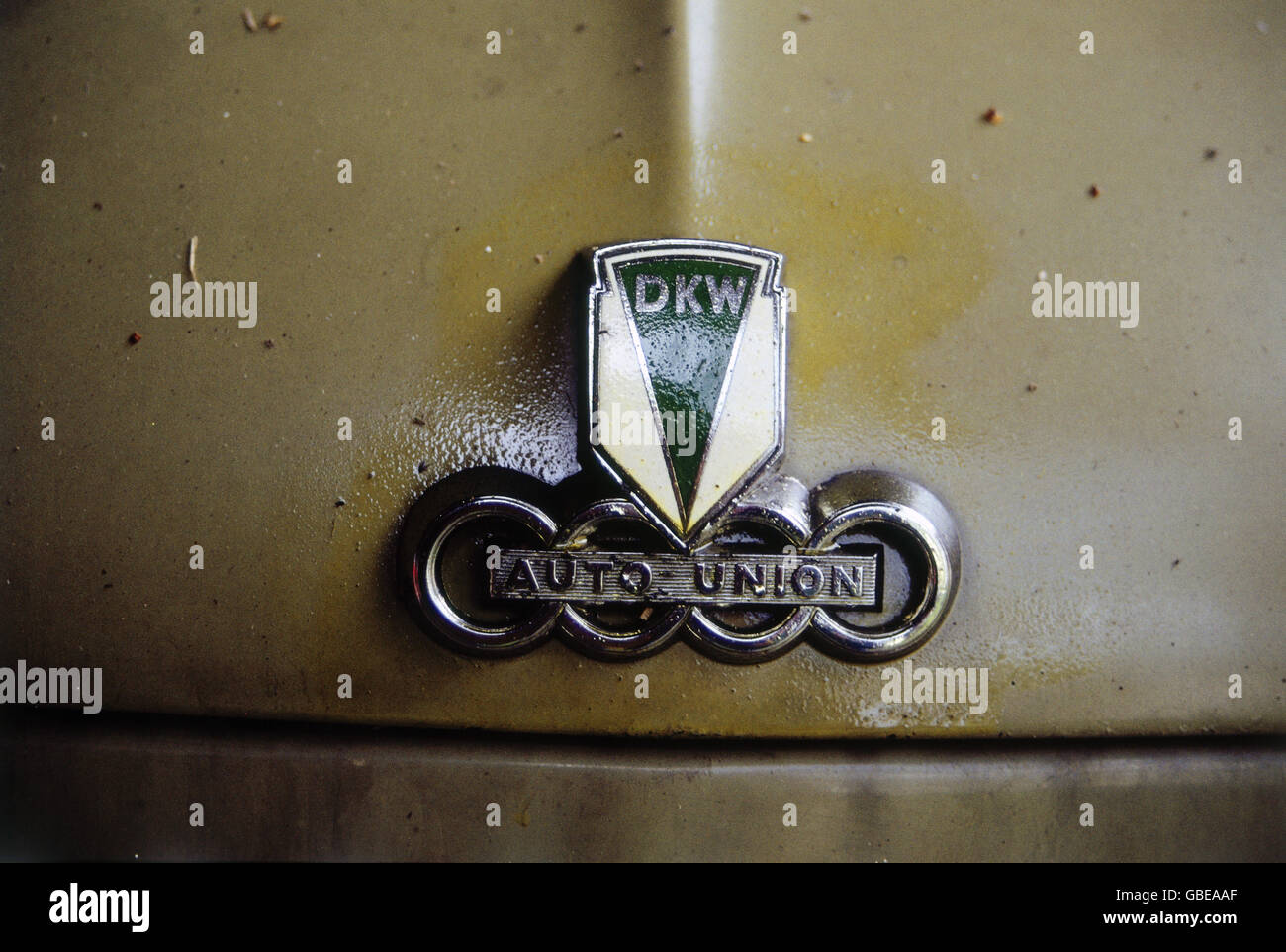 transport / transportation, car, vehicle variants, DKW, company logo of Auto Union, historic, historical, 20th century, automobile, automobiles, trademark, trademarks, logotype, logo, emblem, Additional-Rights-Clearences-Not Available Stock Photo