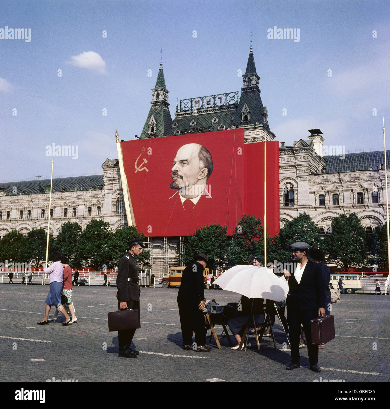 geography / travel, Russia (USSR), Moscow, Red Square, preparation to a political event, 1960s, Additional-Rights-Clearences-Not Available Stock Photo