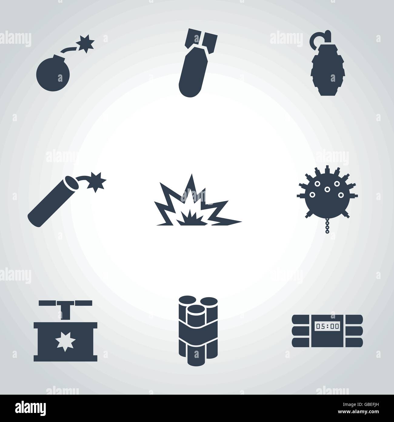 Vector black bomb icon set Stock Vector Image & Art - Alamy