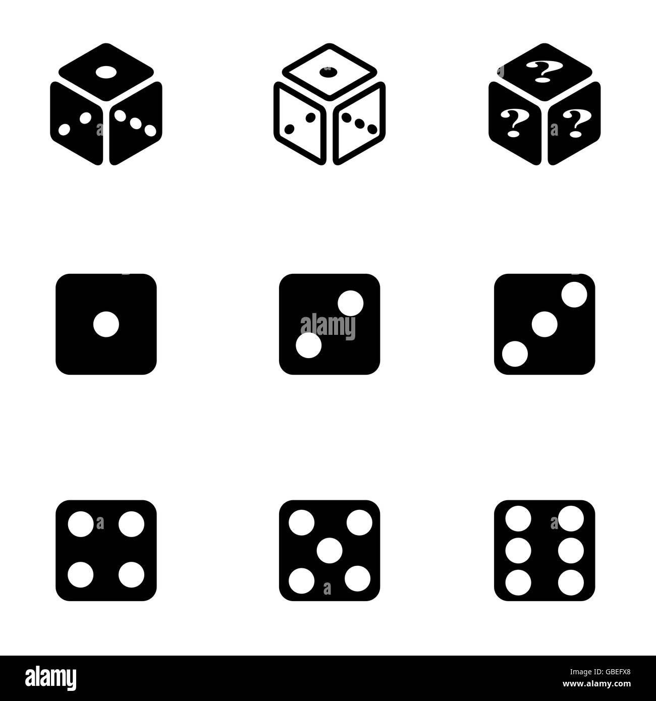 Vector black dice icon set Stock Vector Image & Art Alamy