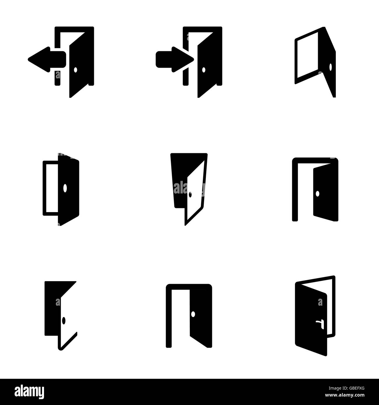 Vector black door icon set Stock Vector Image & Art Alamy