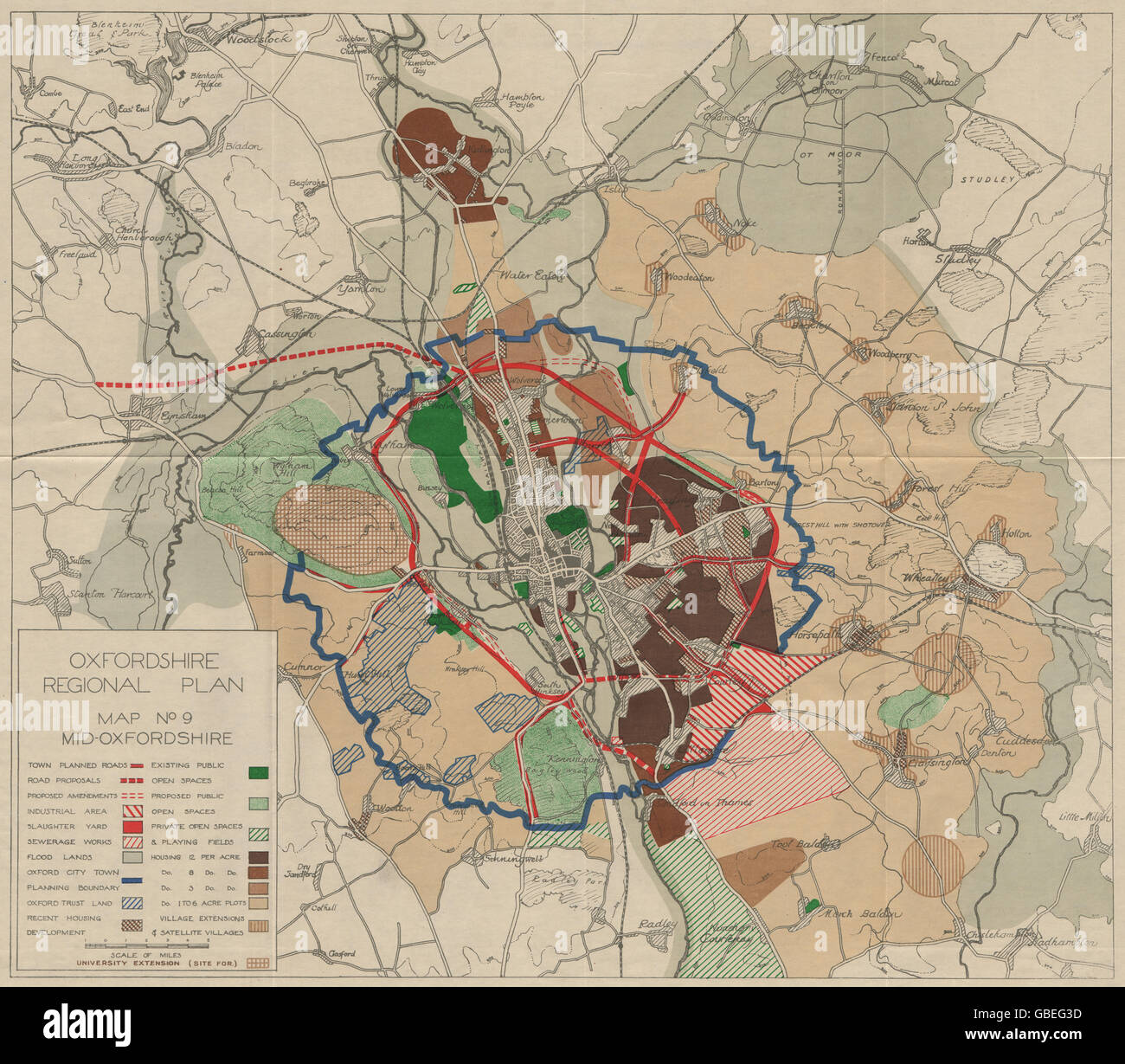 OXFORD MidOxfordshire regional plan. Proposed roads & development